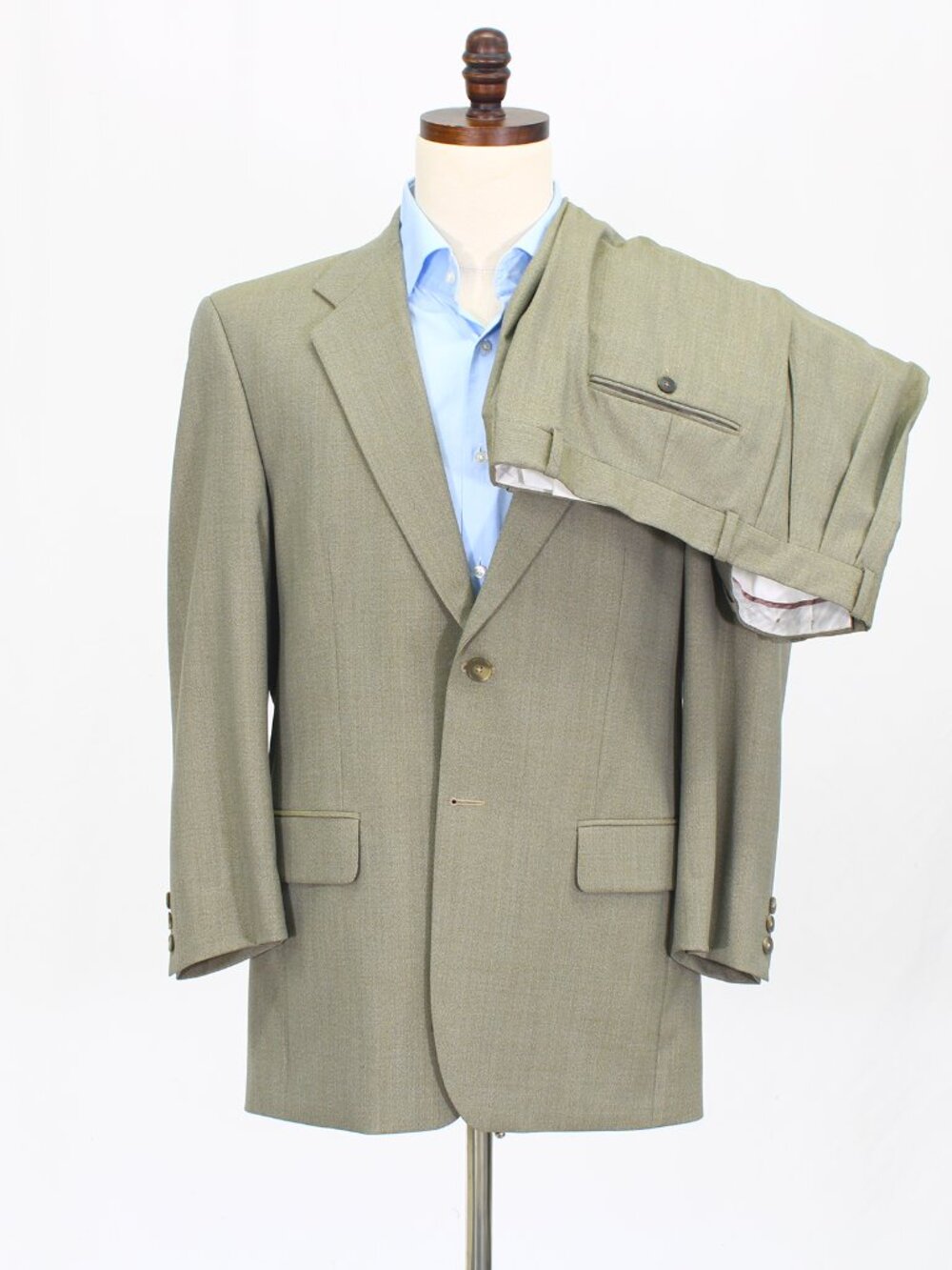 Andrew Davis 40R 34x29 Beige Full Suit 2-Button Solid R695